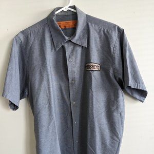 Hershey's Gray Button up Collard shirt